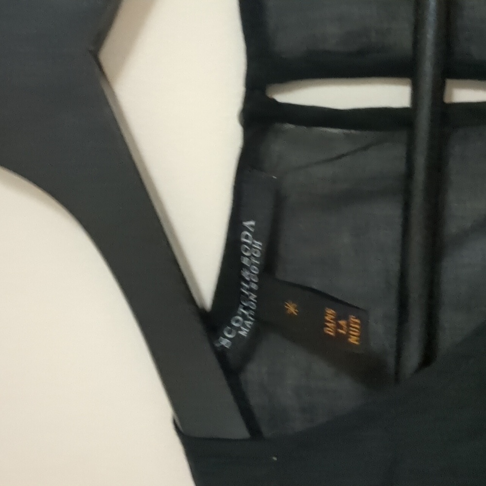 Scotch & Soda Black Ruffle Sleeve Peplum Blouse - Picture 2 of 6